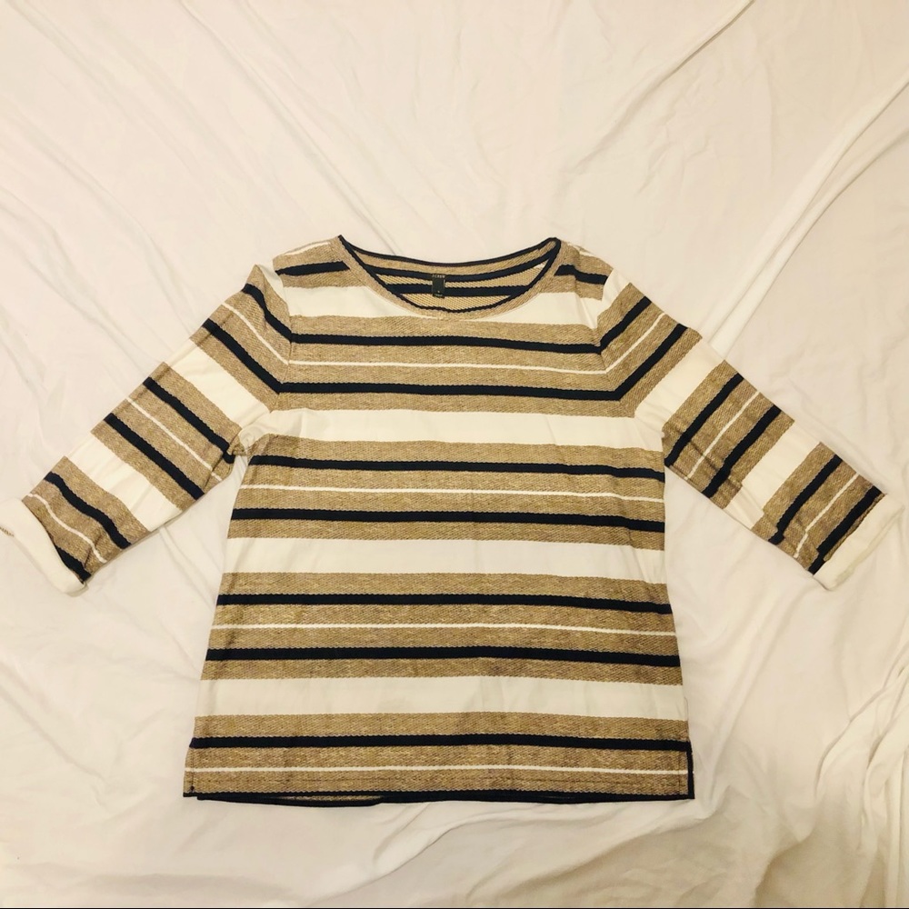 J crew quarter sleeve stripe shirt - Picture 4 of 4